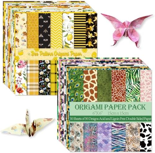 6x6" Origami Paper,100Sheets Double Sided Colored Paper,Square Craft Paper by Mifuner