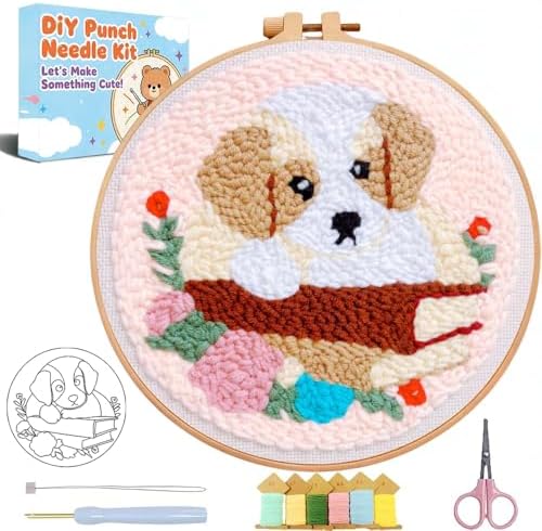 TCDZMYGS Punch Needle Kit for Beginners Adults-Book Dog,with Video Tutorial by TCDZMYGS