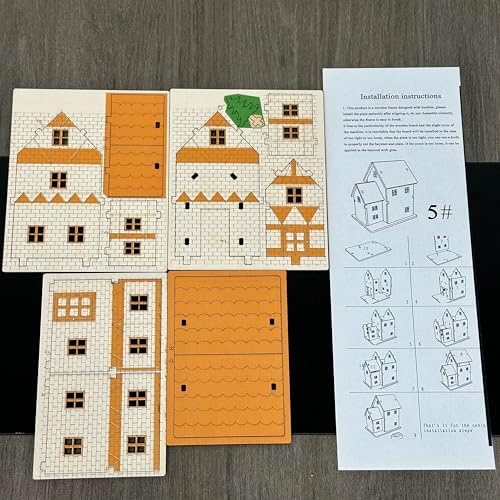 Log Cabin 3D Wooden House Puzzle,DIY Mini Building Model Kit，004 - Image 7