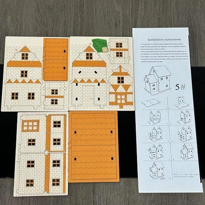 Log Cabin 3D Wooden House Puzzle,DIY Mini Building Model Kit，004 - Image 7