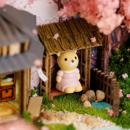 MAGQOO Miniature Dollhouse Kit Box Theater Kit Miniature Room Kit 3D DIY Wooden Doll House Kit with Furniture 1:100(Cherry Blossoms) - Image 4