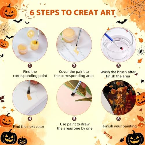 Halloween Paint by Numbers Kit for Adults Ghost Paint by Numbers for Adult - Image 6