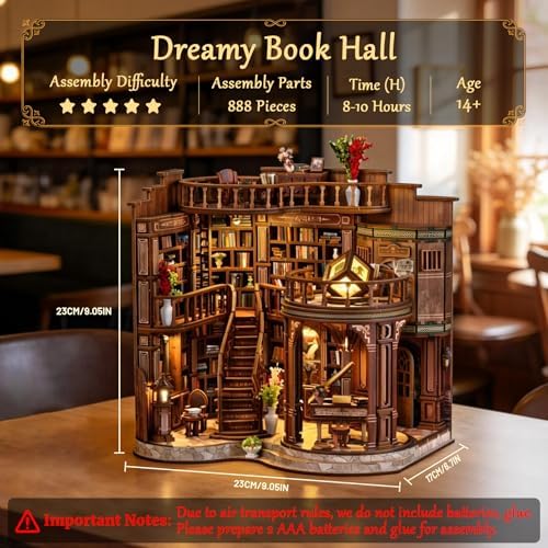 SUNNINO Book Nook Kits for Adults, Miniature Dollhouse Kit Bookshelf Decor - Image 2