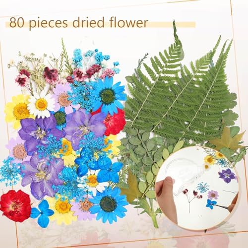 TaoBary 161 Pcs Transparent Dried Flower Bookmarks DIY Kit, Cute - Image 5