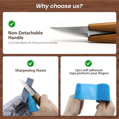 Wood Carving Knife for Beginners Whittling Knife with Leather Sheath - Image 3