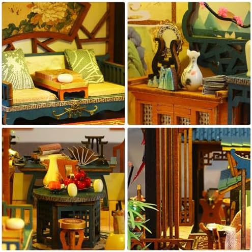 Dollhouse Kit, DIY Miniature House Kit w/LED Ancient Courtyard - Image 5