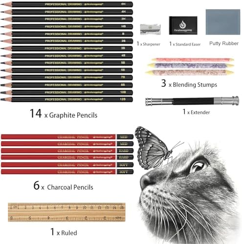 Drawing Pencils Sketch Pencil Art Supplies Set for Adults Beginners Professional Sketching Art Graphite Charcoal Blending Stump Pencils kit - Image 6