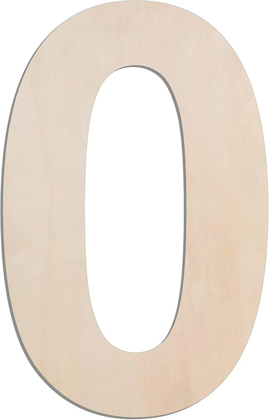 MGTECH 12 Inch Large Wooden Number 0, 1/4 in Thick Big Wood Number for Crafts and Wall Decor