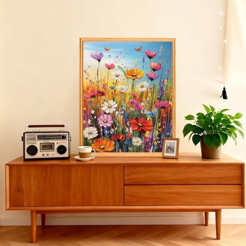 AIRDEA Flowers Paint by Numbers for Adults Beginner,Colorful Flowers Painting by Number Kits on Canvas Frameless,16x20in DIY Acrylic Painting,Home Wall Decor - Image 2
