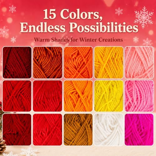 MAQIHAN 15x20g Acrylic Yarn for Crocheting - Soft Knitting Yarn for Crafts - Image 7