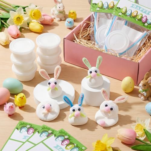 ForraFun 24 Sets Easter Craft Kits DIY Bunny Clay Ornaments for Adult - Image 4
