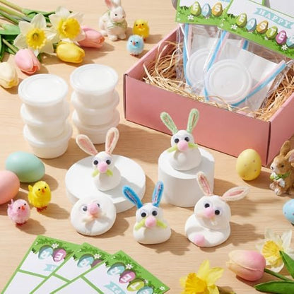 ForraFun 24 Sets Easter Craft Kits DIY Bunny Clay Ornaments for Adult - Image 4