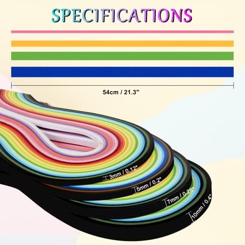 Paper Quilling Strips, 1/8-3/8 x 21.3 in (3-10mm x 54cm), 720 Pieces - Image 5