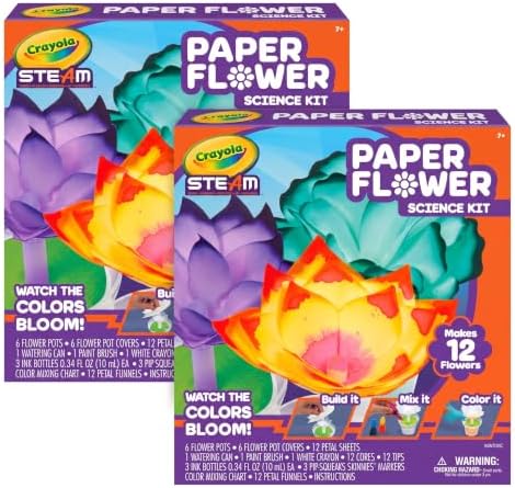Crayola Paper Flower Science Kit, Color Changing Flowers, Gift for Kids Ages 7, 8, 9, 10 (Pack of 2) by Crayola