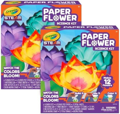 Crayola Paper Flower Science Kit, Color Changing Flowers, Gift for Kids Ages 7, 8, 9, 10 (Pack of 2) by Crayola