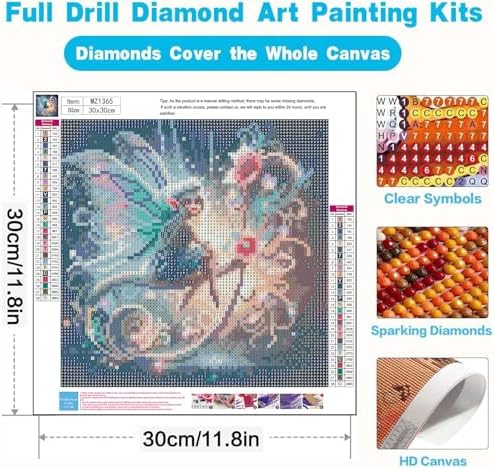 Xylogist Diamond Art Kits for Adults,Fairy Diamond Painting Kits 12X12 Inch - Image 4