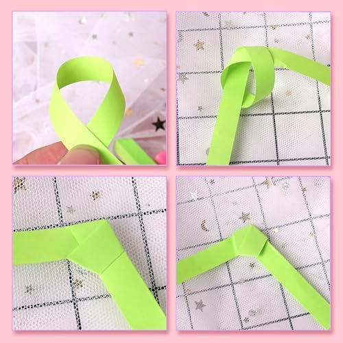 1080 Sheets Star Origami Paper Solid Gradient Color Star Paper Strip Colorful Handcraft Lucky Star Paper Double Sided Origami Stars Paper DIY Paper Arts Gradient Green - Image 4