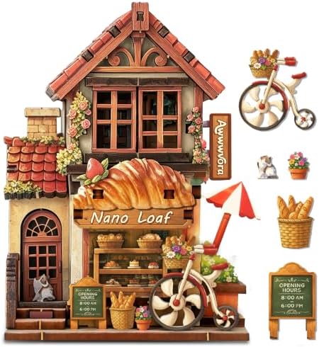 3D Wooden Bakery Shop Puzzle Miniature Building Model & Fridge Magnet by Unknown