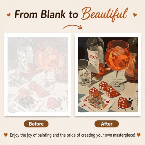 AUKELHJ Paint by Numbers Kit for Adults Beginner, Card Table, 16X20 Inch - Image 4