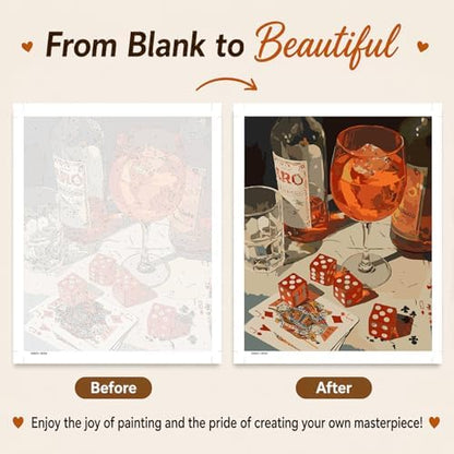 AUKELHJ Paint by Numbers Kit for Adults Beginner, Card Table, 16X20 Inch - Image 4