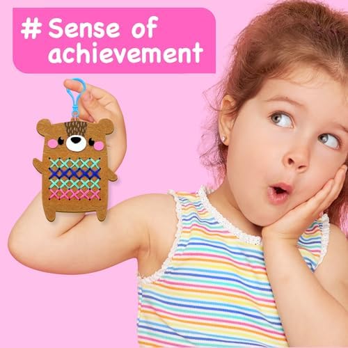 EZCRA My First Cross Stitch Kit for Kids Ages 4-8, 8 No Mess Felt Animals - Image 6