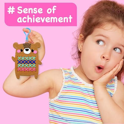 EZCRA My First Cross Stitch Kit for Kids Ages 4-8, 8 No Mess Felt Animals - Image 6
