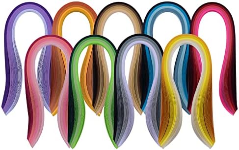 Paper Quilling Strips, 3/16 x 15.4 in (5mm x 39cm), 900 Pieces, 36 Colors by YURROAD