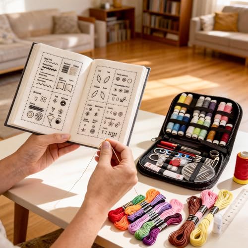 AILE 2026 New Embroidery Stitch Book Kit for Adult Beginners, Embroidery Sampler Practice Book with Complete Toolkit & Instructional Tutorial, DIY Embroidery for Adults and Craft Enthusiasts - Image 2
