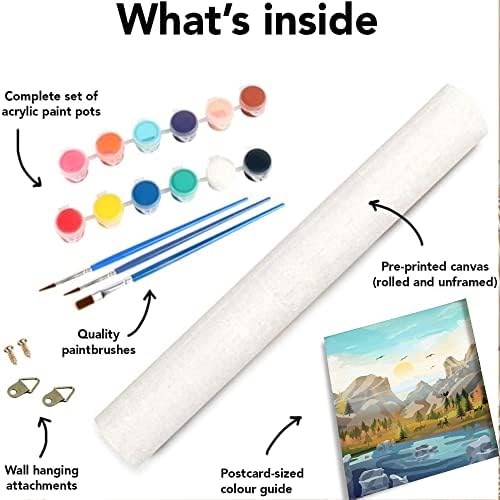 cupmod 6 Packs Paint by Number for Adults Beginners,National Park Painting by Number Kits on Canvas Without Frame,Lanscape Craft Arts for Home Wall Decor - Image 7