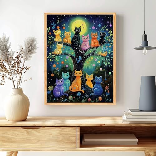 MAXBYE Cute Cats Paint by Numbers Kit for Adults, Kids' Paint By Number Kits, Animal Paint by Numbers Kits for Beginner, DIY Acrylic Color by Number on Canvas for Home Wall Decor Gift 12X16 in - Image 3