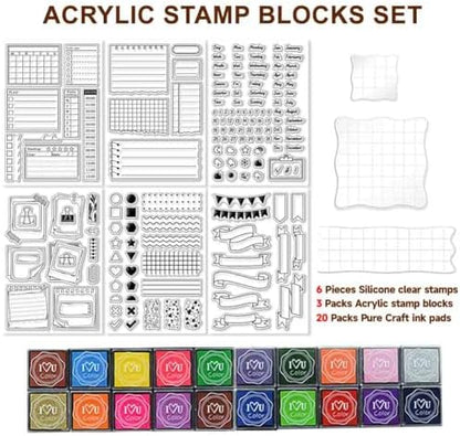 29 Pcs Journal Stamps for Crafting Card Making Supplies Set - Image 2