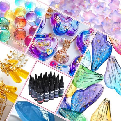KISREL UV Resin, 20 Colors - 400g UV Resins Kit, Transparent Colored Resins, Rigid Ultraviolet Clear Resin for Crafts, Jewelry Making and Decoration - Image 6