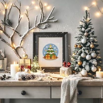 Doodlream Christmas Tree DIY Punch Needle Embroidery Kit for Adult Beginner, 9.4" Christmas Pine Tree Punch Stitching Craft Set for Starter with Frame, Fabric Pattern, Threader, Yarn, Pinch Needle - Image 6