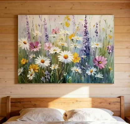 OJTOYART Paint by Numbers Kits for Adults, Flower Field Paint By Number KitsFor Beginner on Canvas, DIY Acrylic Watercolor Oil Colorful Paintingby Number for Home Decoration 16 x 20 Inch - Image 2