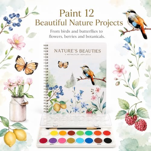 Beautiful Watercolor Paper Workbook Set for Beginners with Paint Included - Image 6