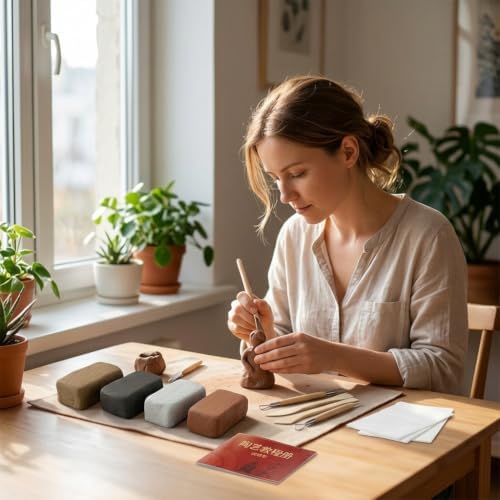 JISADER Premium Air Dry Model Clay Kit with Tools, Ceramic Pottery Clay for Young Artists - Image 2