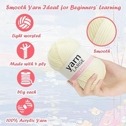 Yarniss Rose Crochet Blanket Kit for Beginners, Yarn & Video Tutorial - Image 2