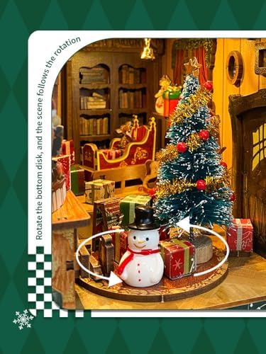 DIY Miniature House Kit, Mini House Building Kit, DIY Book Nook Kit, Tiny Model House for Adults to Build, Beginner 3D Wooden Book Nook, for Family Friends (Christmas time C) - Image 2