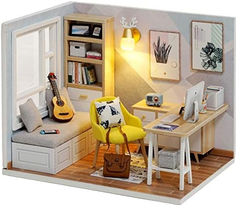 CUTEROOM DIY Doll Room Miniature Furniture Wooden House Kit-Study Room by CUTEROOM