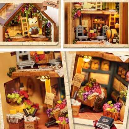 DIY Miniature Dollhouse Kit, Creative Wooden Doll House Craft Model with LED and Furniture for Christmas Birthday Gift (QH003) - Image 3