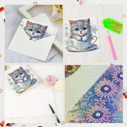 Diamond Painting Greeting Card Kit, Special Shaped Diamonds Painting, DIY Handcraft for Relatives and Friends with Wishes,Unique Design Crafting for Birthday or Holiday Cards - Image 4