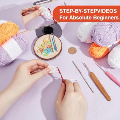 ORIGACH 4 Set Halloween Glow-in-the-Dark Ghost Crochet Kit for Beginners - Image 4