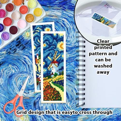 ORIGACH 6 Set Starry Night & Landscape Cross Stitch Bookmark Kit - Image 3