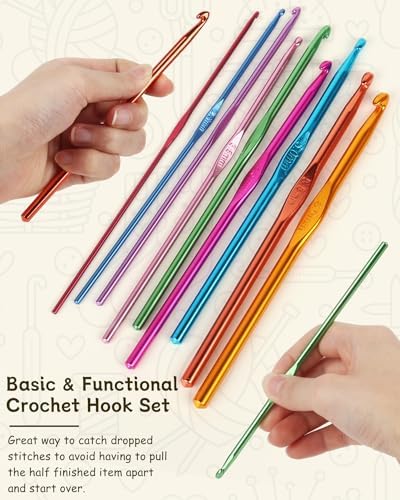 Coopay Crochet Hooks Set-19PCS Metal Crochet Needles with Stitch Markers - Image 4