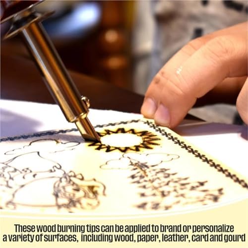 Wood Burning Letters 110Pcs Wood Burning Tip Pyrography Wood Burning Tip Set Including Letter Number Symbol Wood Burning Tip for Wood Burner for Leather Wooden Burner Craft DIY - Image 2