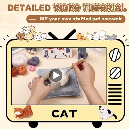 Mayboos 6 Pcs Needle Felting Kit, Felting Kits for Beginners (Cute Cat) - Image 6