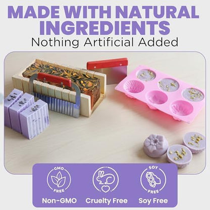 CraftZee   Soap Making Kit - All-in-One Soap Making Supplies with 6lbs Soap Base, 8 Dyes, 8 Essential Oils, Silicone Molds, Cutters, All Essential Tools & Instructions - Image 4