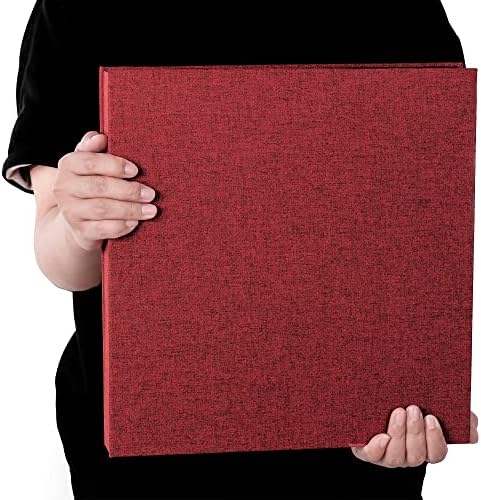Super Large Photo Album Self Adhesive Scrapbook Album for 4×6 5×7 8×10 10×12 or Bigger Pictures DIY Magnetic Linen Cover Album 80Sheets/160Pages DIY Photo Album(Red) - Image 5