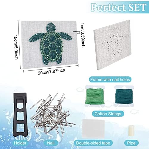 WEBEEDY 3D String Art Kit for Adults Beginners, DIY Sea Turtle String Craft Kit, Include All Necessary Accessories and Frame, Home Wall Poke Art Christmas Holiday Mother's Day Unique Decor Gift - Image 2