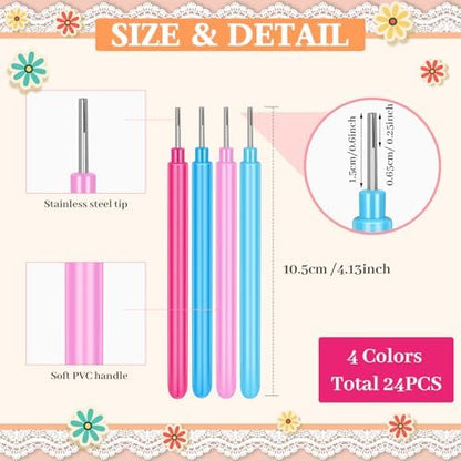 24Pcs Paper Quilling Tools Quilling Slotted Needle Tools Cricut Quilling Tool for Paper Flowers - Image 2